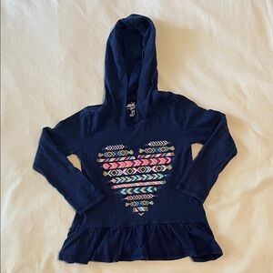 OshKosh B'gosh Navy Hoodie with Colorful Heart Pattern